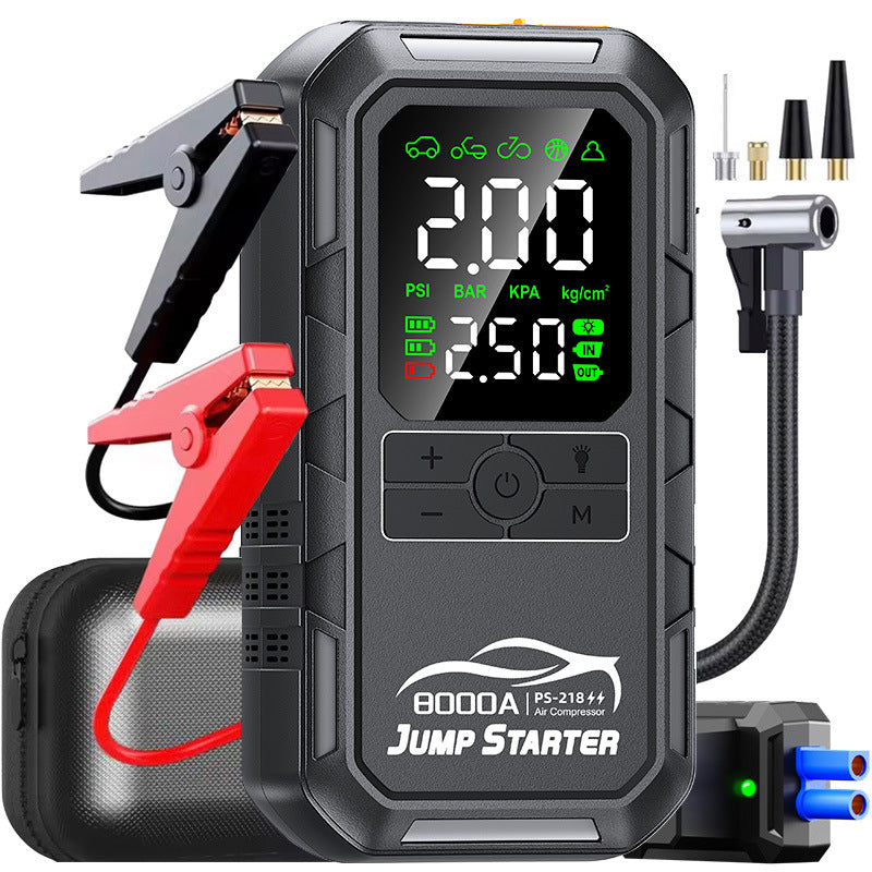 Arrancador de Batería 8000A con Compresor de Aire PS‑218 – Multifuncional y Portátil
