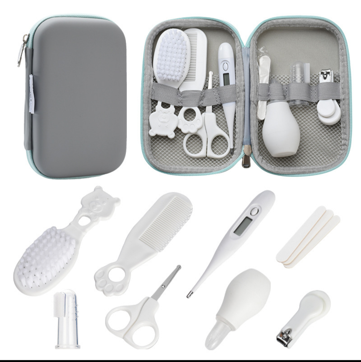 Baby Care Kit Baby Comb Nasal Aspirator Set Thermometer Care Package 8-piece Gift Premium